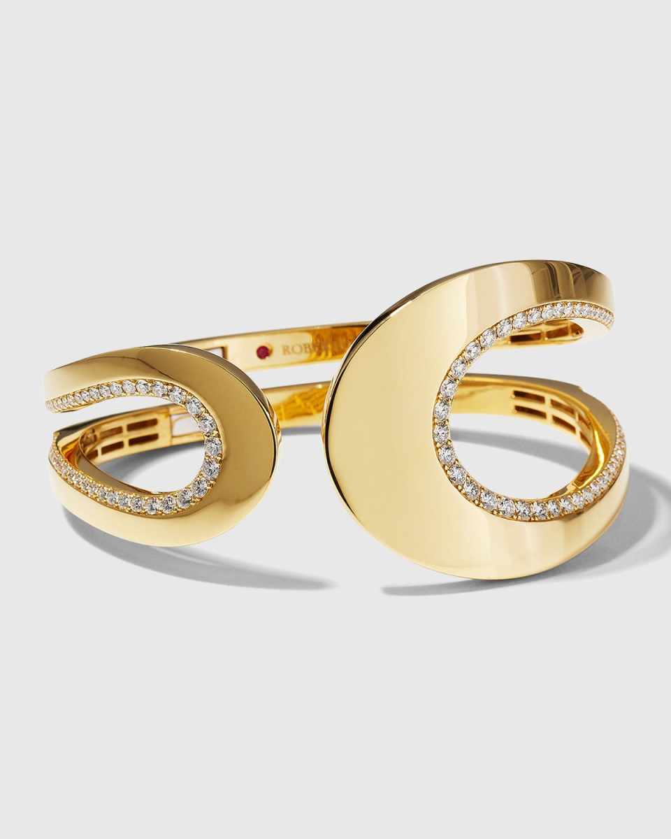 18K Yellow Gold Diamond Cheval Bracelet