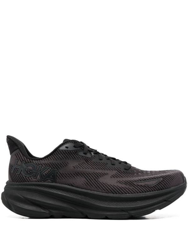 mesh-panel lace-up sneakers