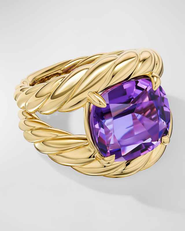 Marbella Ring with Gemstone in 18K Gold, 20mm
