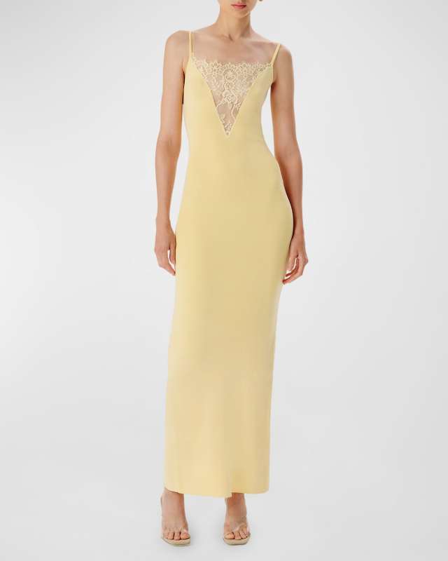 Jenae Long Knit Dress with Lace