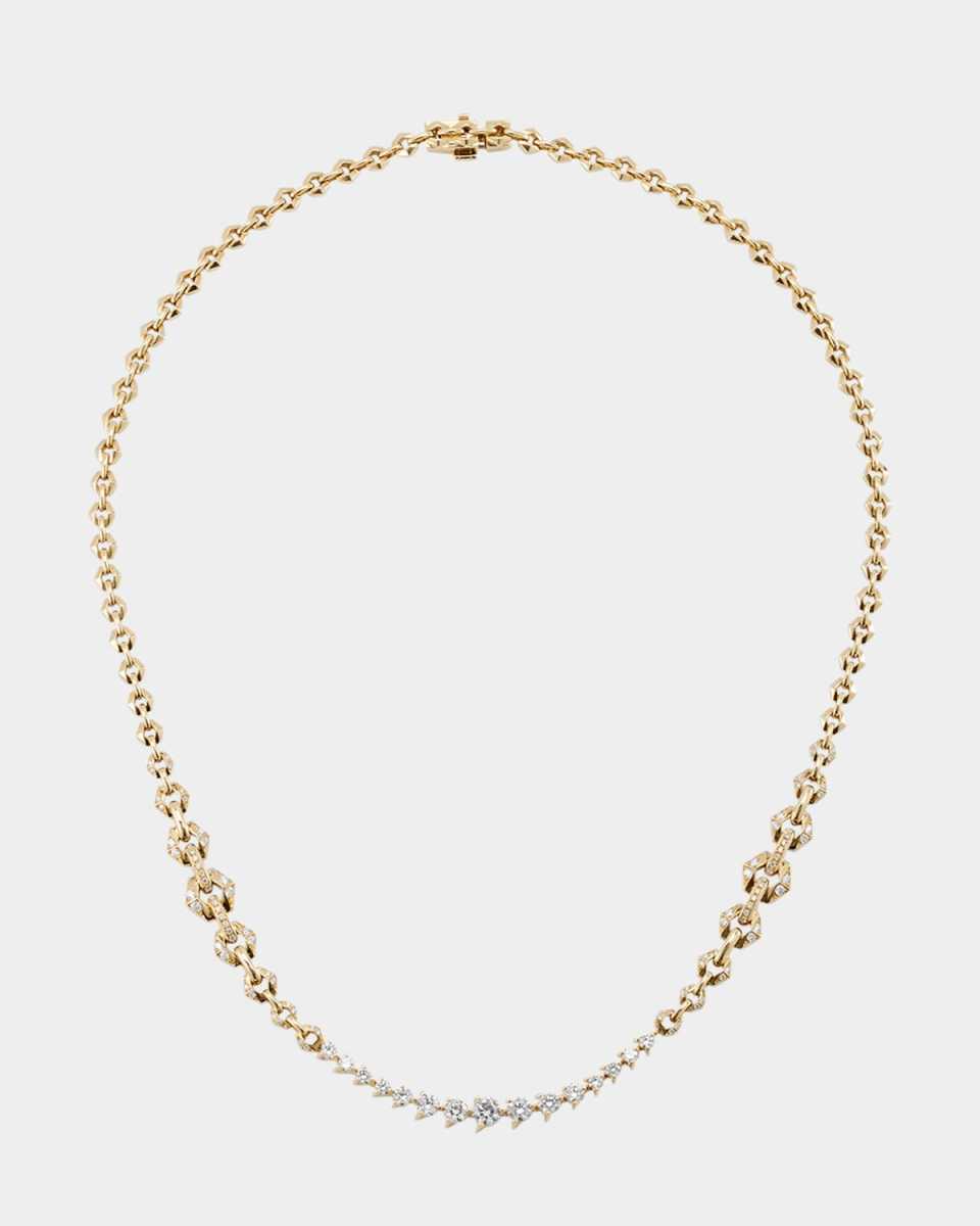 18k Yellow Gold Flow Bond Diamond Necklace