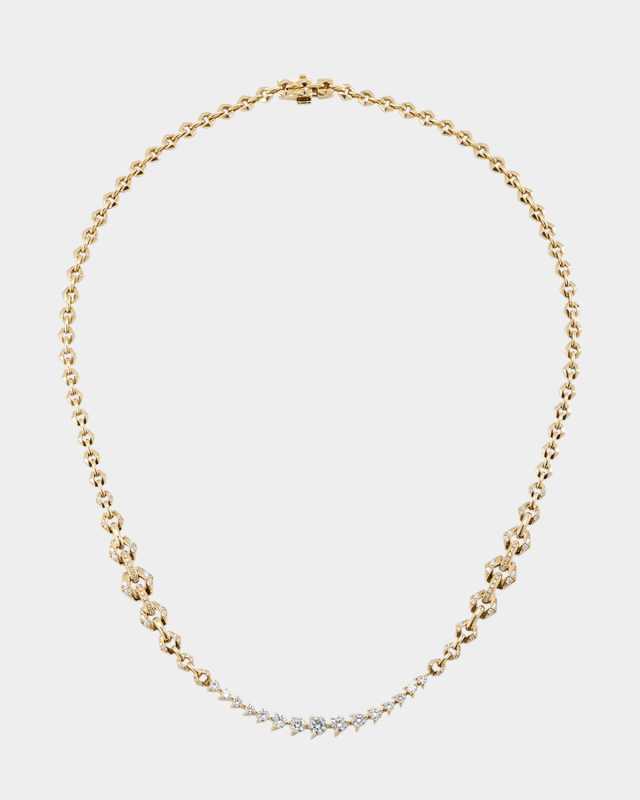 18k Yellow Gold Flow Bond Diamond Necklace