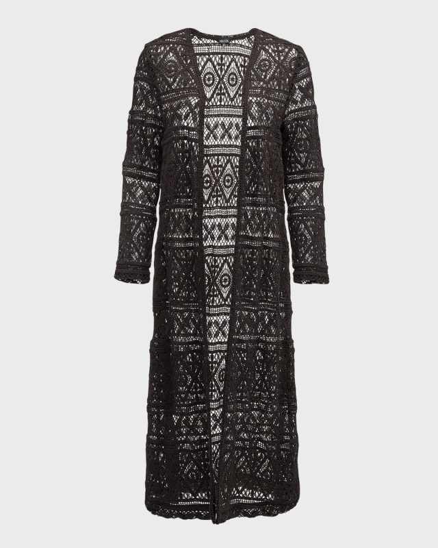 Open-Front Crochet Heritage Duster