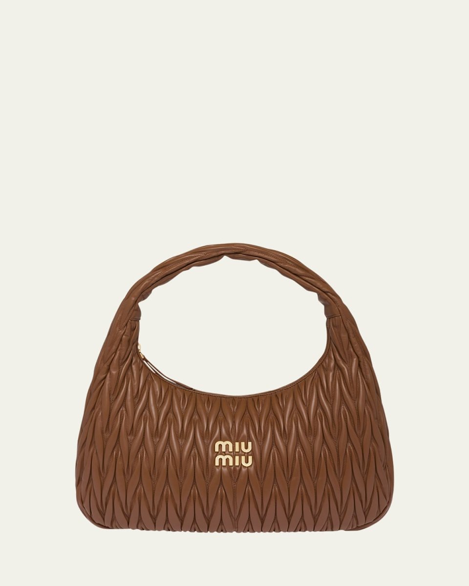 Large Quilted Leather Hobo Bag