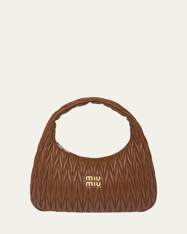Large Quilted Leather Hobo Bag