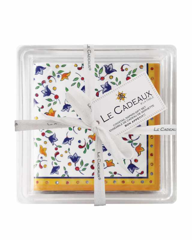 Patterned Cocktail Napkins with Acrylic Holder