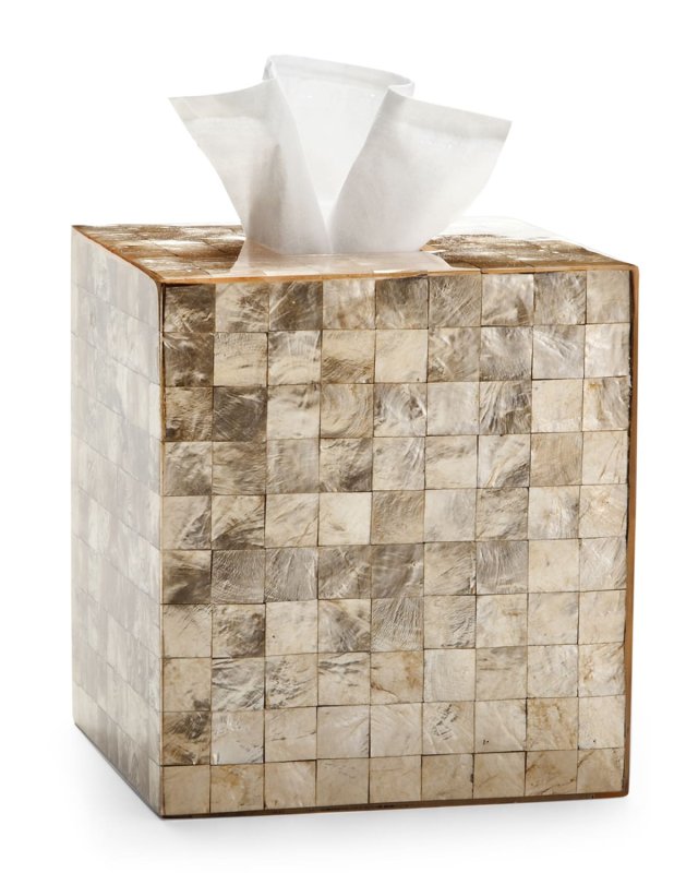 Capiz Champagne Tissue Box Cover