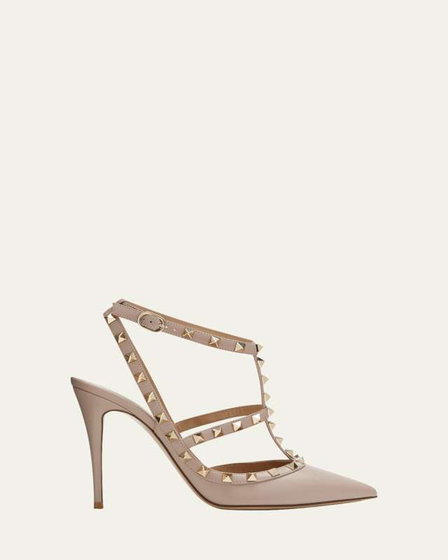 Roman Stud Pointed Caged Pumps