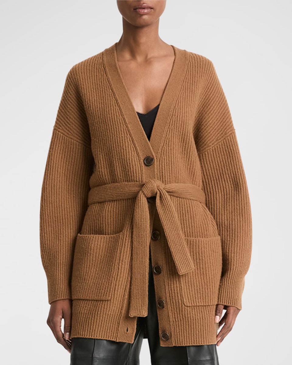 Belted Wool-Cashmere Cardigan