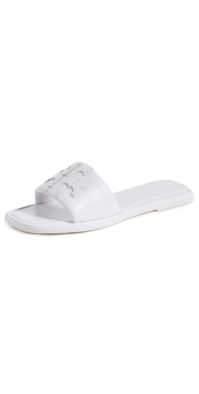 Tory Burch Double T Sport Slides Optic White