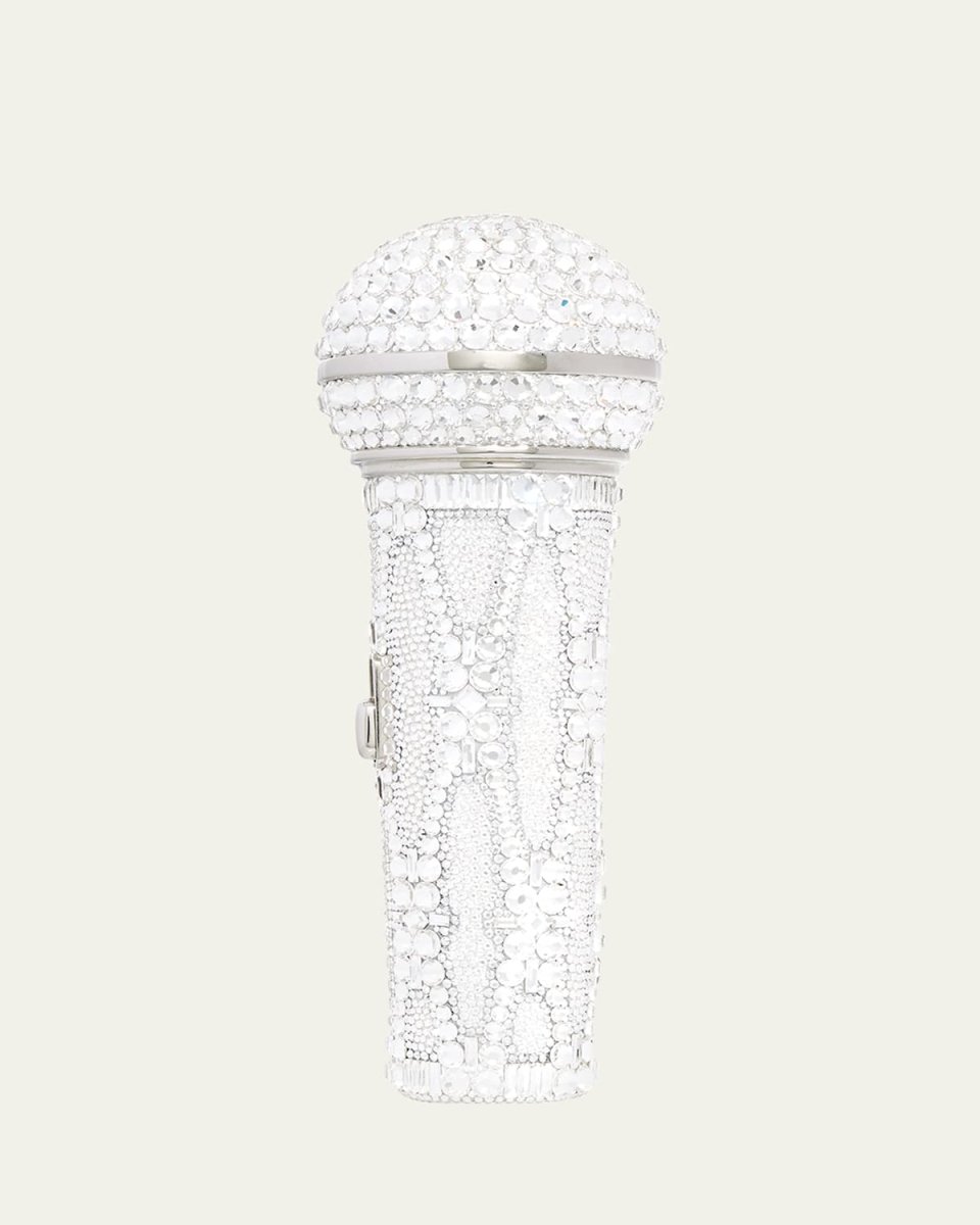 Microphone Crystal Clutch Bag with Chain Strap