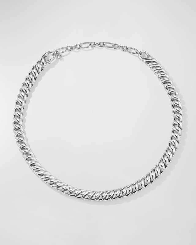 Sculpted Cable Necklace in Silver, 8.5mm, 14.5-16"L