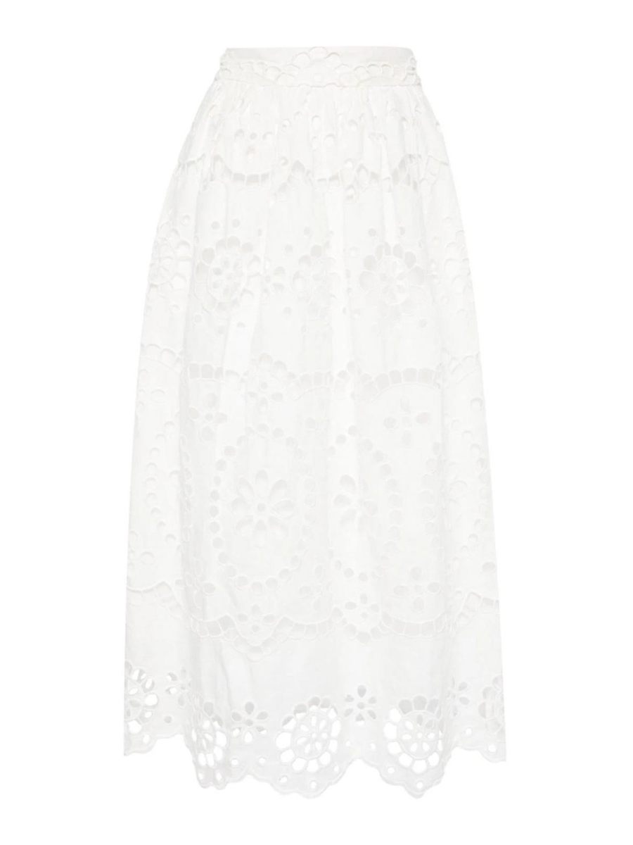 Zimmermann Jupe Midi - Blanc