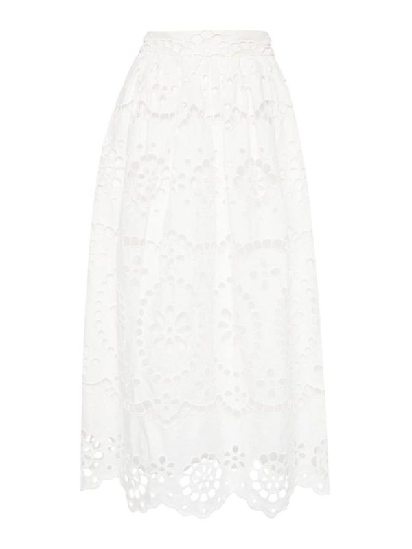 Zimmermann Jupe Midi - Blanc