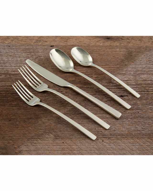 Beacon Champagne Sand Mirror 20-Piece Flatware Set, Service for 4