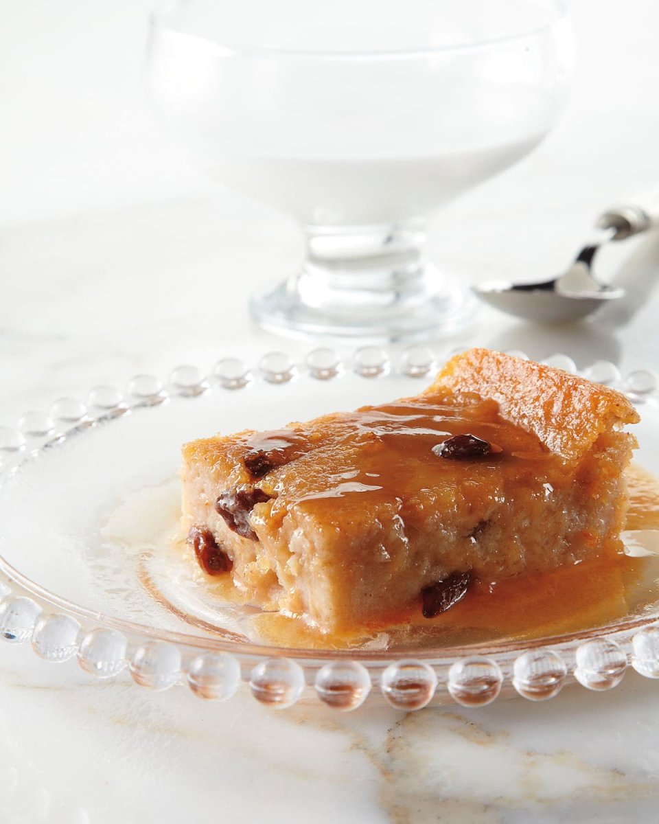 Bread Pudding with White Chocolate Sauce