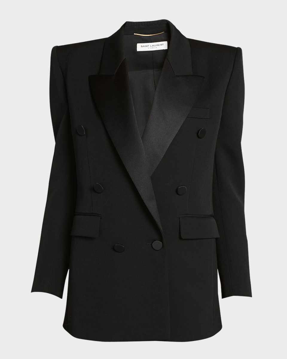 Silk Lapel Blazer Jacket