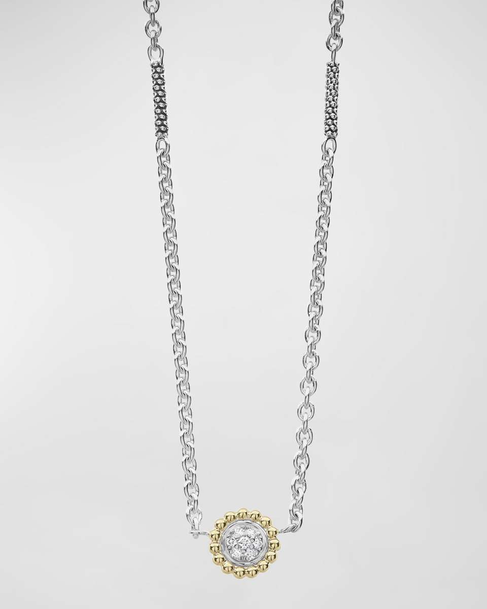 Diamonds & Caviar Pendant Necklace