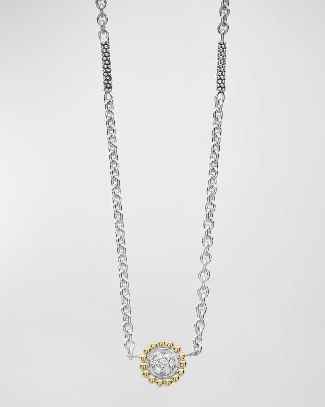 Diamonds & Caviar Pendant Necklace