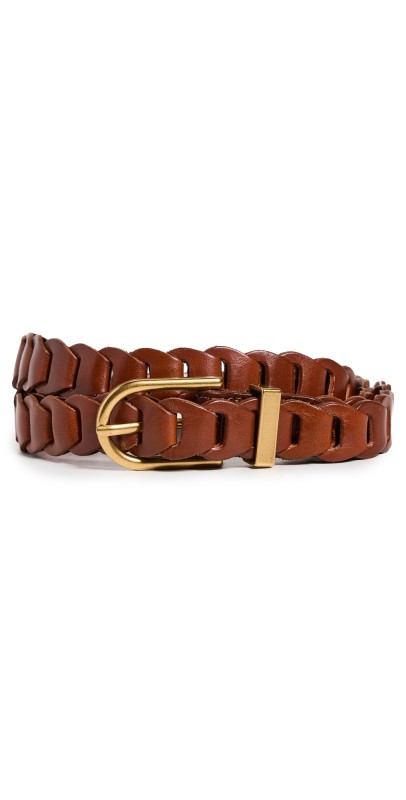 FRAME Braided Belt Whiskey