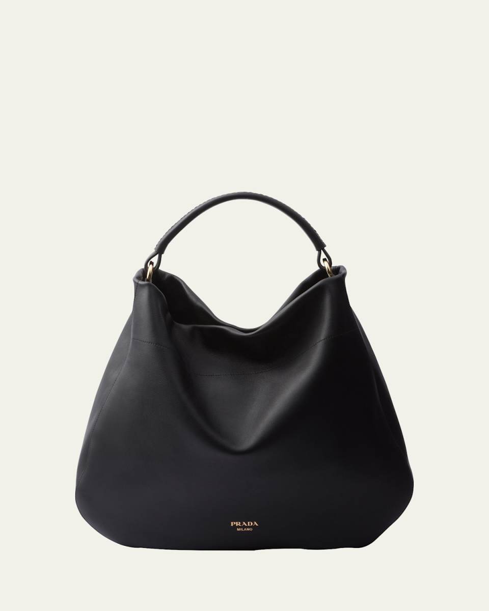Grain Leather Hobo Bag
