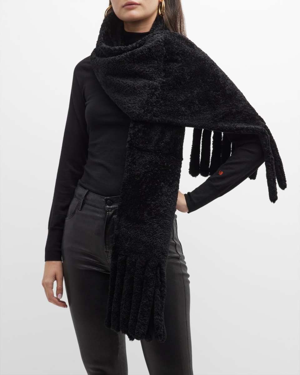 Sheep Shearling Fringe Stole
