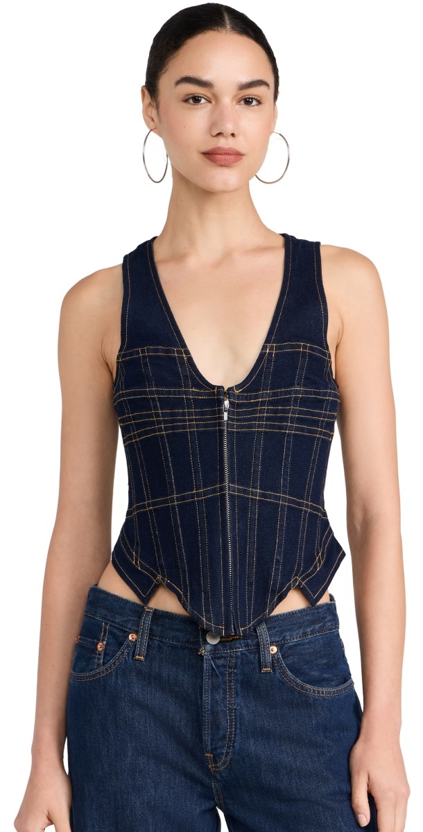 Miaou Dolly Corset Blue Denim Bld