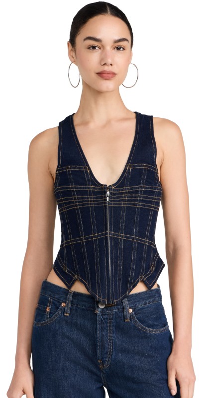 Miaou Dolly Corset Blue Denim Bld