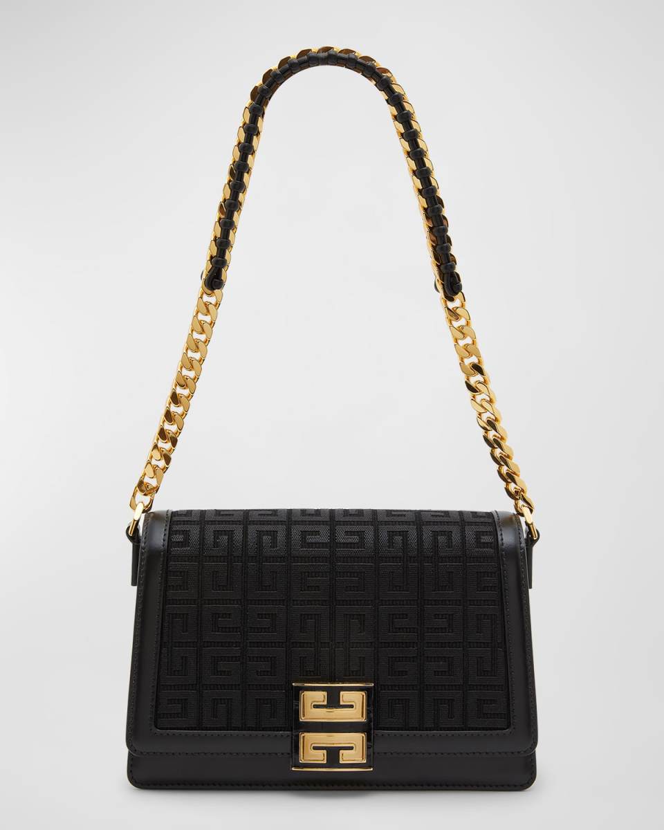 4G Medium Crossbody in 4G Embroidery with Woven Chain