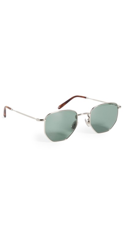 Illesteva Hunter Silver Sunglasses Silver w/ Olive Lenses