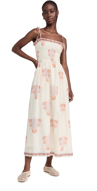 Alix of Bohemia Kaia Papaya Aster Dress Ivory