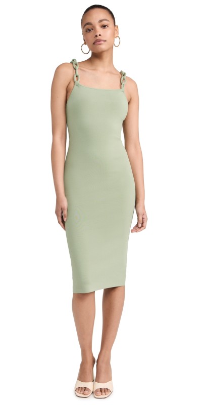 alice + olivia Alina Looped Straps Dress Sage