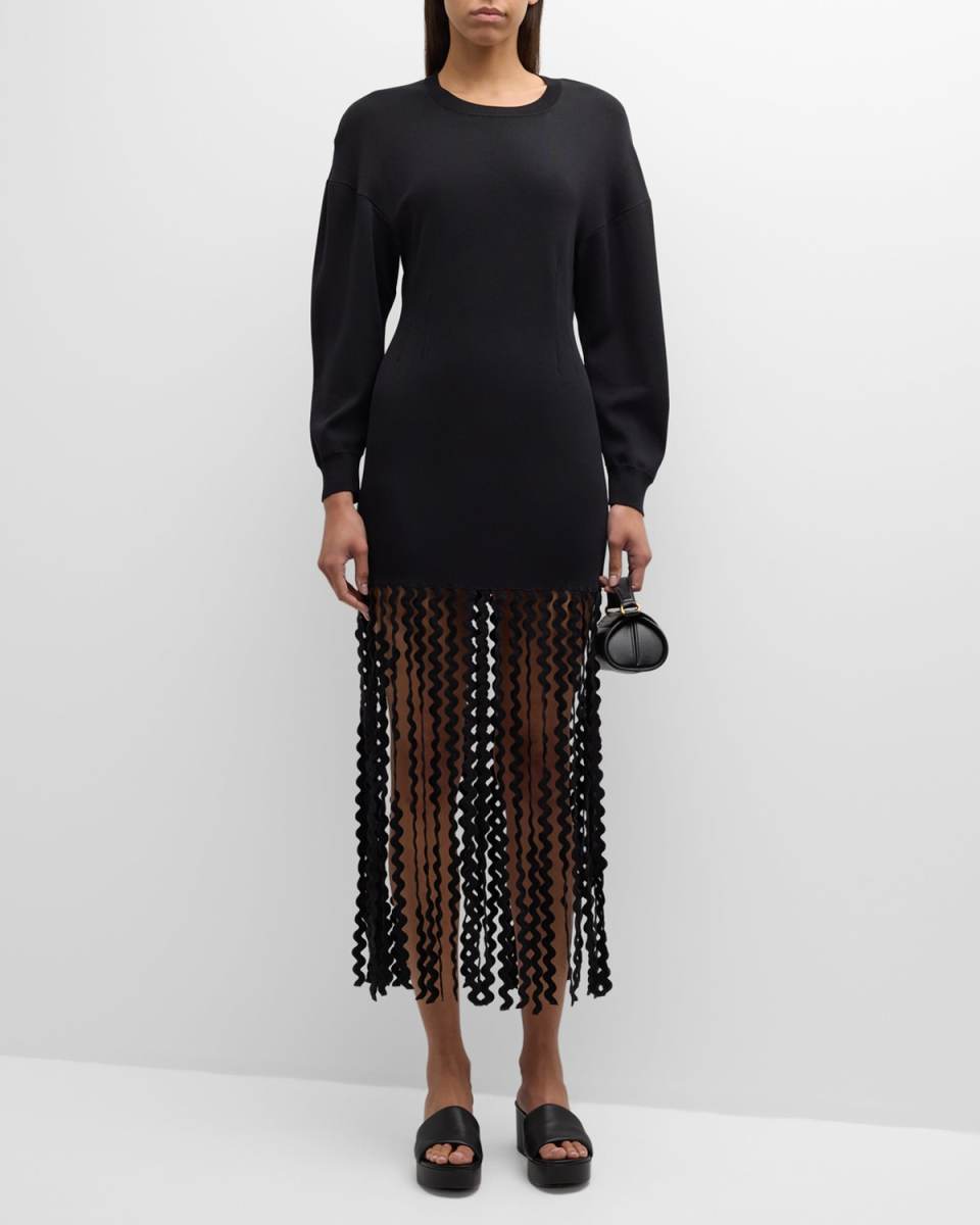 Wallis Fringe Knit Midi Dress