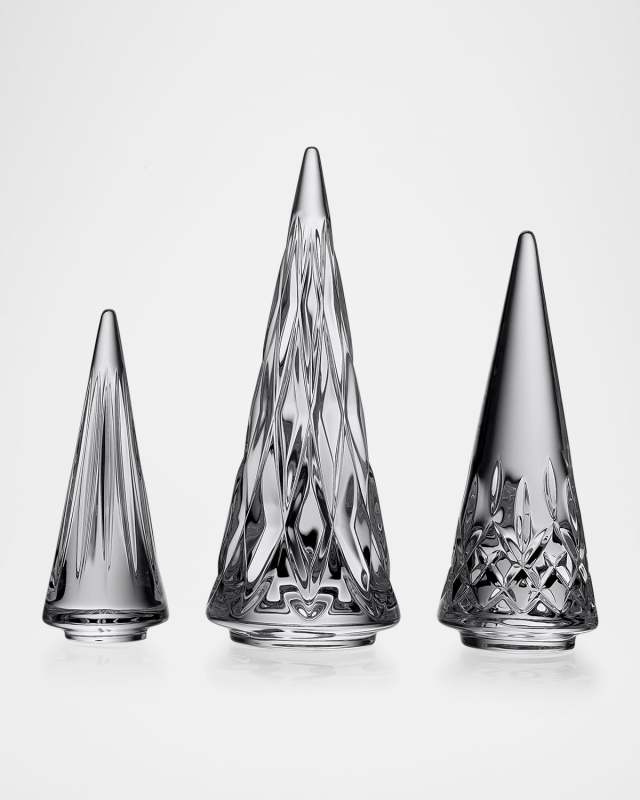 Standing Crystal Christmas Trees, Set of 3