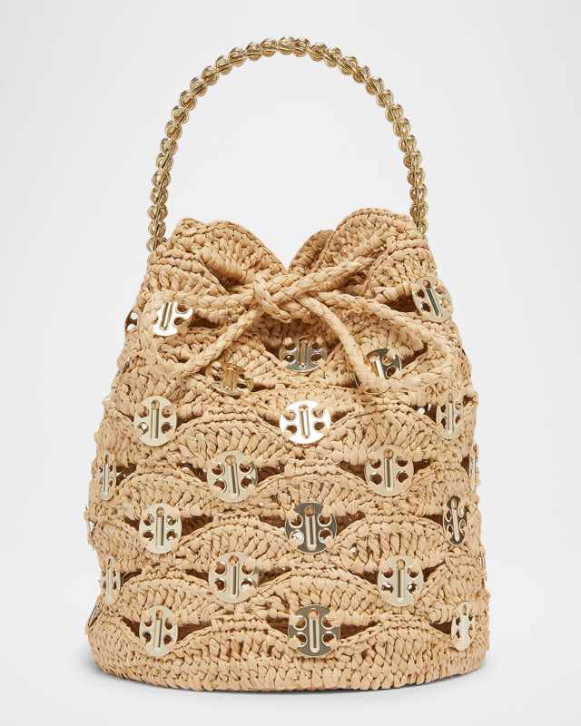 Sac a Main Disc-Link Raffia Bucket Bag
