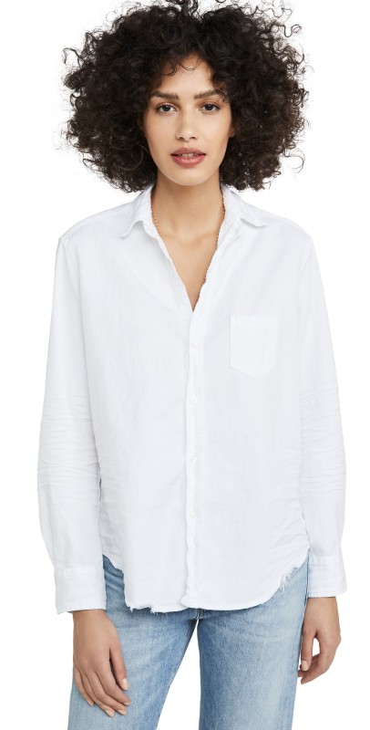 Frank & Eileen Eileen Tattered Denim Shirt White