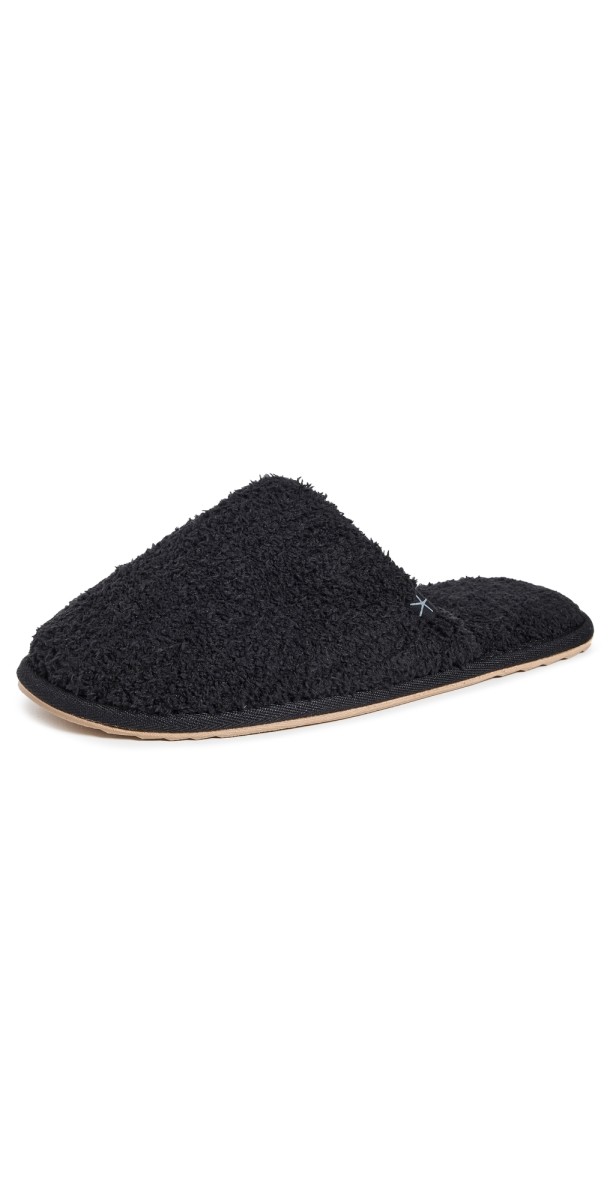 Barefoot Dreams CozyChic Ribbed Slippers Black