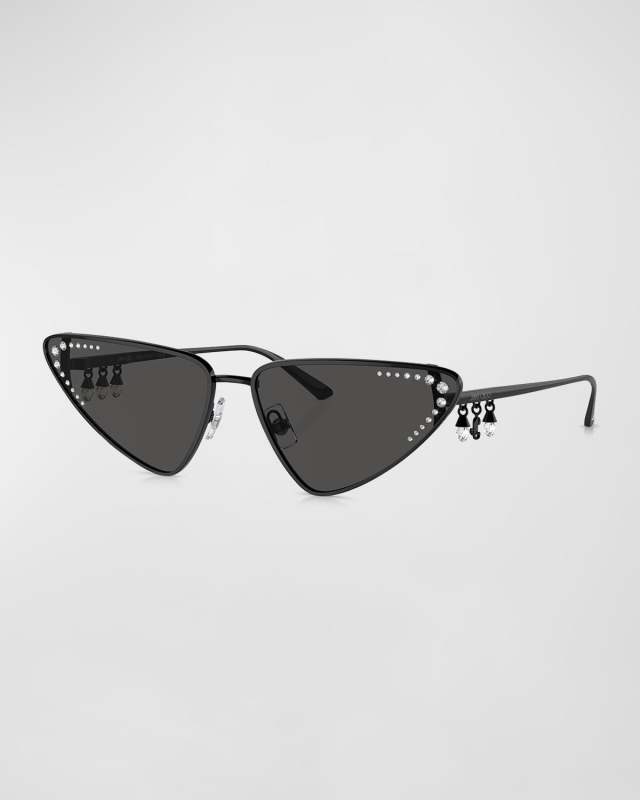 Embellished Metal Cat-Eye Sunglasses