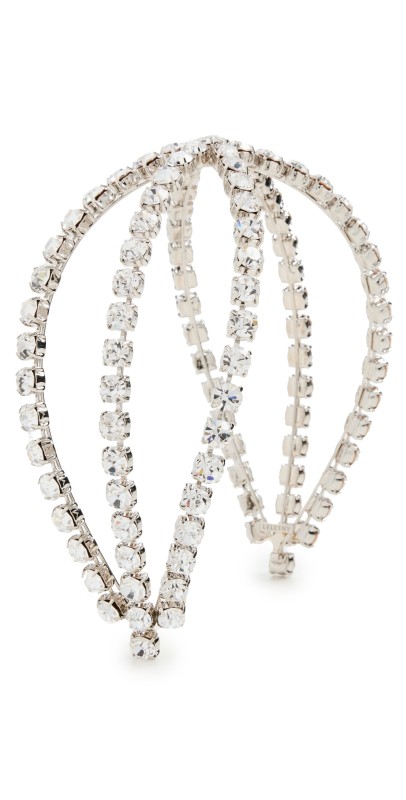 LELET NY Zoe Crystal Exes Headband Rhodium
