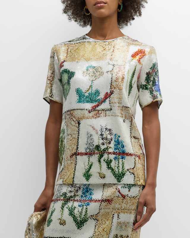 Sequin Colefax Printed Blouse