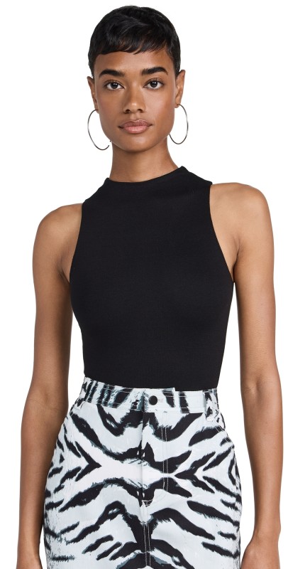 AFRM Cami Tank Thong Bodysuit Noir