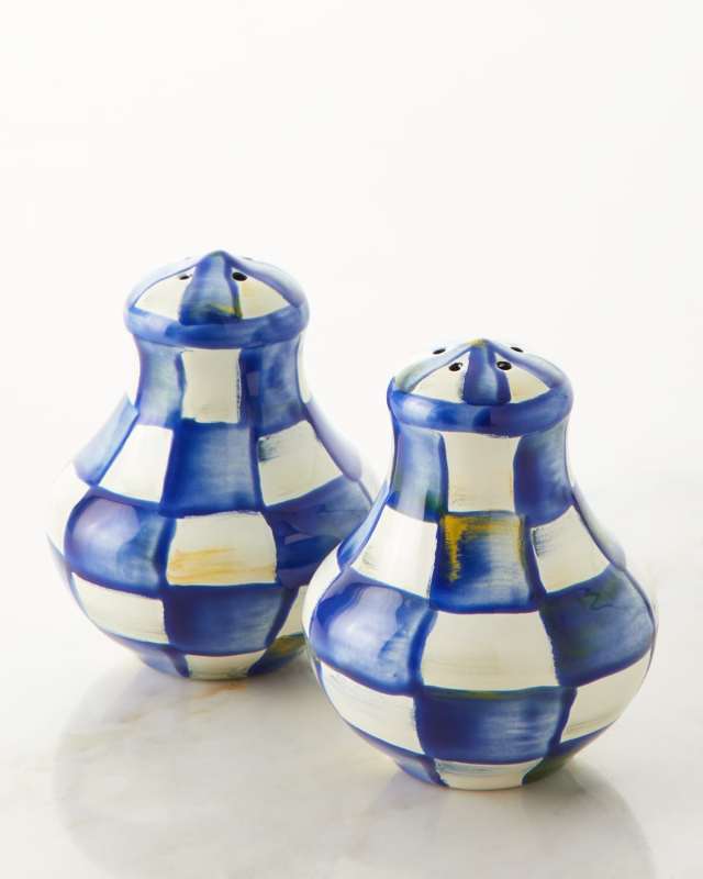 Royal Check Salt and Pepper Shakers