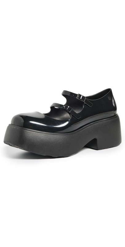 Melissa Farah Platform Mary Janes Black