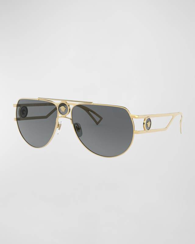 Medusa Cutout Metal Aviator Sunglasses
