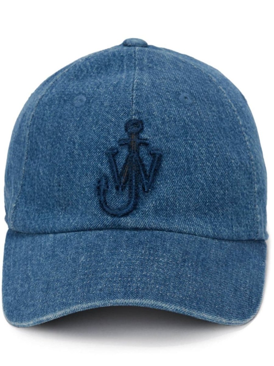 Anchor-logo denim baseball cap