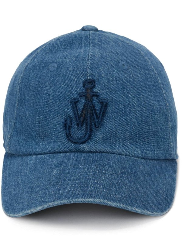 Anchor-logo denim baseball cap