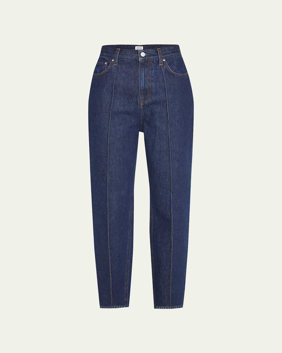 Tapered-Leg Mid-Rise Denim Jeans