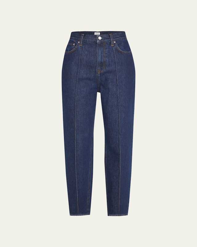 Tapered-Leg Mid-Rise Denim Jeans