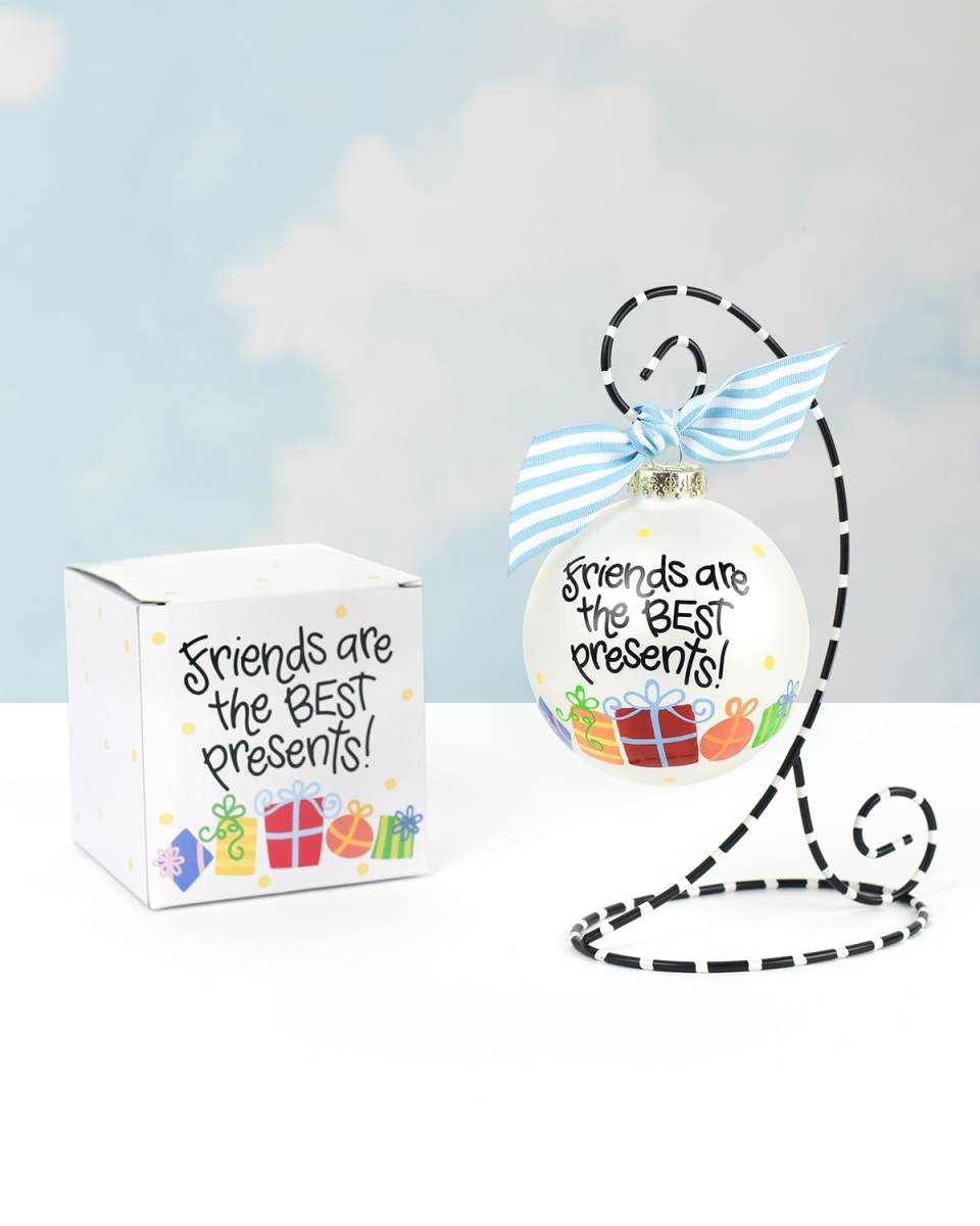Friends are the Best Presents Glass Ornament with Stand