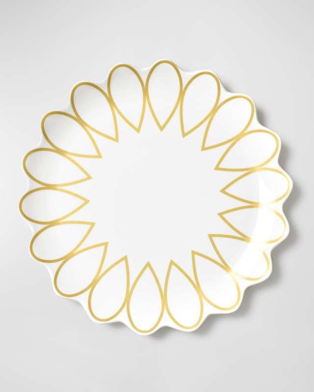 Deco Golden Scallop Dinner Plate, Set of 4